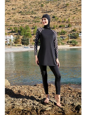 Ruko Maio 23108 Kadın Reglan Kol Micro Kumaş Tam Tesettür Mayo