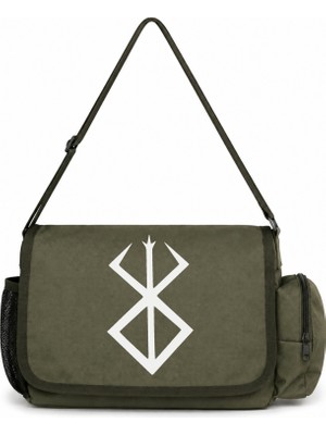 Sevbano Berserk Guts Anime Logo Baskılı Unisex Okul, Spor, Ofis Çok Amaçlı Postacı Çantası