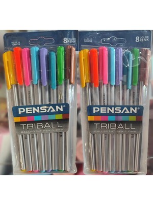 Ada Çanta Kırtasiye Pensan Tribal 8 Li Renkli Tükenmez Kalem ( 2 Adet ) JX8566033