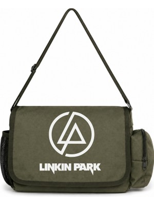 Sevbano Linkin Park Rock Metal Müzik Grubu Baskılı Unisex Okul, Spor, Ofis Çok Amaçlı Postacı Çantası