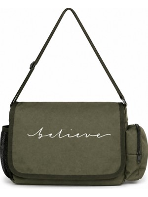 Sevbano Believe Baskılı Unisex Okul, Spor, Ofis Çok Amaçlı Postacı Çantası