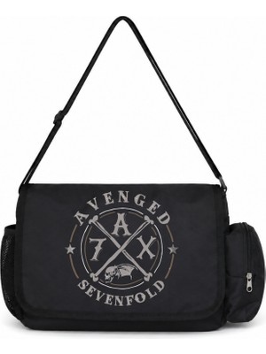 Sevbano Avenged Sevenfold Rock Metal Müzik Grubu Baskılı Unisex Okul, Spor, Ofis Çok Amaçlı Postacı Çantası