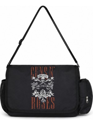 Sevbano Guns N`roses Rock Metal Müzik Grubu Baskılı Unisex Okul,spor, Ofis Çok Amaçlı Postacı Çantası