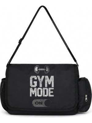 Sevbano Gym Mode On Sporcu Fitness Bodybuilding Baskılı Unisex Okul,spor, Ofis Çok Amaçlı Postacı Çantası