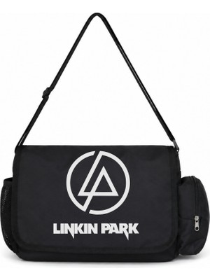 Sevbano Linkin Park Rock Metal Müzik Grubu Baskılı Unisex Okul, Spor, Ofis Çok Amaçlı Postacı Çantası