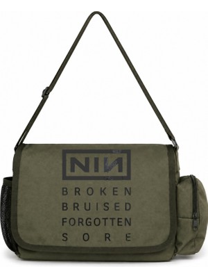 Sevbano Nin Rock Metal Müzik Grubu Baskılı Unisex Okul, Spor, Ofis Çok Amaçlı Postacı Çantası