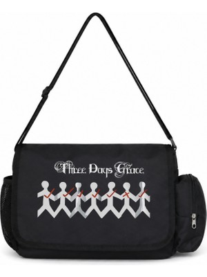 Sevbano Three Days Grace Rock Metal Müzik Grubu Baskılı Unisex Okul, Spor, Ofis Çok Amaçlı Postacı Çantası
