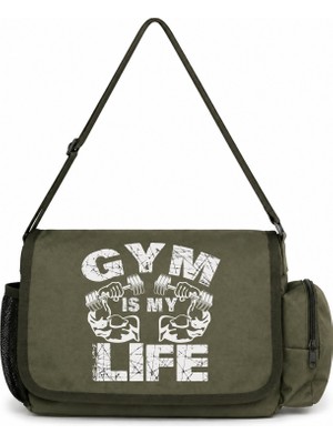 Sevbano Gym Life Boybuilding Fitness Sporcu Baskılı Unisex Okul,spor, Ofis Çok Amaçlı Postacı Çantası