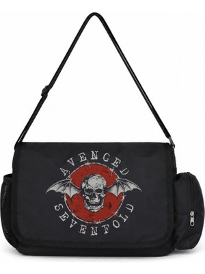 Sevbano Avenged Sevenfold Rock Metal Müzik Grubu Baskılı Unisex Okul, Spor, Ofis Çok Amaçlı Postacı Çantası
