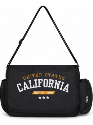Sevbano California Baskılı Unisex Okul, Spor, Ofis Çok Amaçlı Postacı Çantası