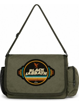 Sevbano Black Sabbath Rock Metal Müzik Grubu Baskılı Unisex Okul, Spor, Ofis Çok Amaçlı Postacı Çantası