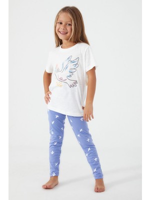 RolyPoly Roly Poly 3075 Premium Bird Smile Garson Kız Çocuk Kısa Kollu Taytlı Pijama Takım