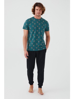 Arnetta 2504 Palm Tree Erkek Kısa Kol Pijama Takım