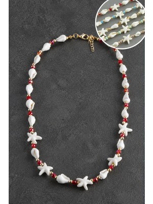 Hace Bazaar Deniz Yıldızı Kristal Doğaltaş Kolye