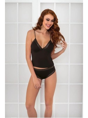 Pierre Cardin 305 Kadın Dantelli Penye Atlet Külot Kaşkorse Set