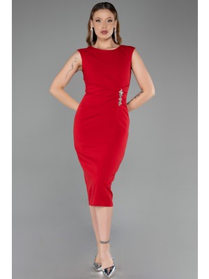 Abiyefon Kolsuz Midi Davet Elbisesi ABK2653