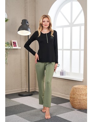 Pjs 23521 Kadın Patlı Puanlı Pijama Takım