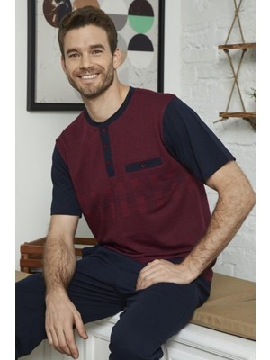 Kly 9051 Erkek Midi Yaka Pijama Takım