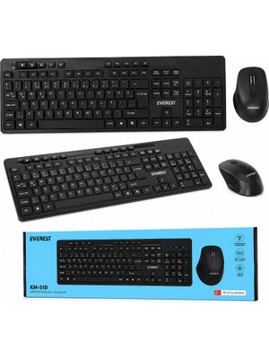 Ankaverse Kablosuz Multimedia Klavye - Mouse Seti Siyah Q Klavye KM-510 (5286)