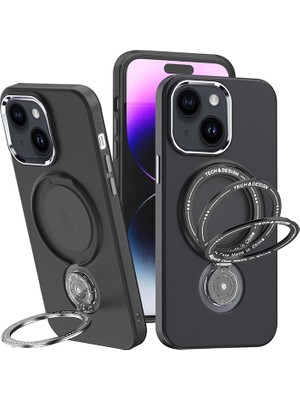 Ankaverse Ally iPhone 15 Plus Için Magsafe Uyumlu Standlı Manyetik Silikon KILIF-(5775)