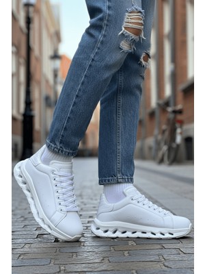 Zerenyus ZRC2533 Premium Özel Taban Erkek Beyaz Sneaker