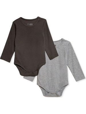 Hellobaby Erkek Bebek 2li Body Çıtçıtlı Çıtçıtlı Yaka Long Sleeve