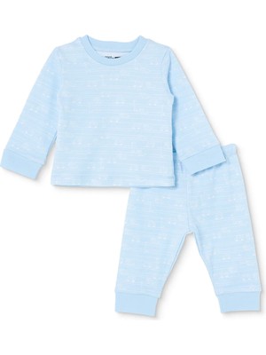 Hellobaby Erkek Bebek Pijama Takımı Araba Baskılı Çıtçıtlı Bisiklet Yaka Long Sleeve Ribanalı