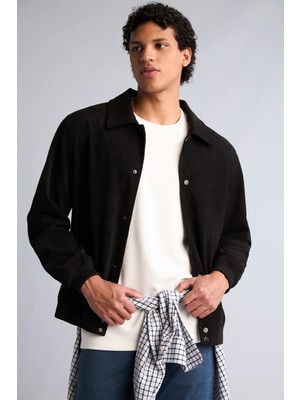 DeFacto Slim Fit Gömlek Yaka Düğmeli Ceket Mont H1574AX26AU