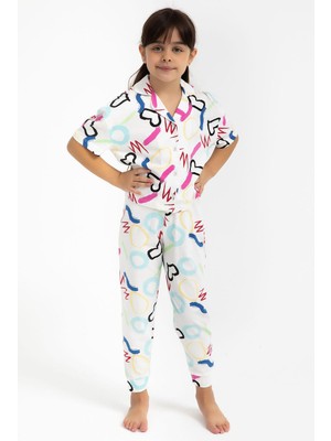 RolyPoly Roly Poly 2786 Garson Love Krem Kız Çocuk Gömlek Pijama Takımı
