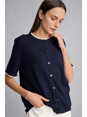 DeFacto Regular Fit Bisiklet Yaka Düğmeli Dokulu Triko Basic Hırka H1289AX26AU