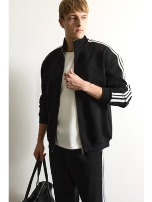 DeFacto Nefes Alabilen Boxy Fit Fermuarlı Dik Yaka Sweatshirt F0106AX26AU