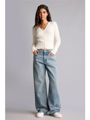 DeFacto Yüksek Bel 90's Wide Leg Jean Pantolon H6947AX26AU