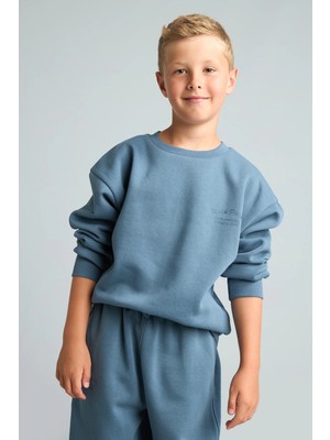 DeFacto Bisiklet Yaka Efekt Nakışlı Sweatshirt Erkek Çocuk H9683A826WN
