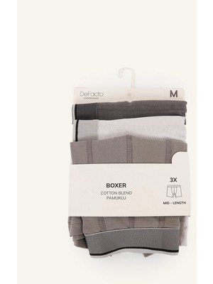 DeFacto Regular Fit Şal Desenli Beli Lastikli 3'lü Boxer I3976AX26AU