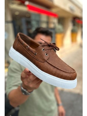 Zerrenyus ZRC419 Yüksek Kalite Günlük Bağcıklı Casual Erkek Loafer Taba