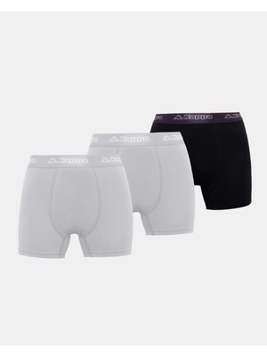 Kappa Logo Fuego 3 Pack Erkek Siyah-Gri Regular Boxer