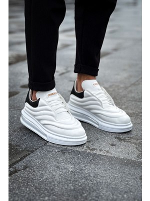 Sollıevo Rx Şeffaf Taban Bağcıklı Erkek Sneaker Beyaz Siyah