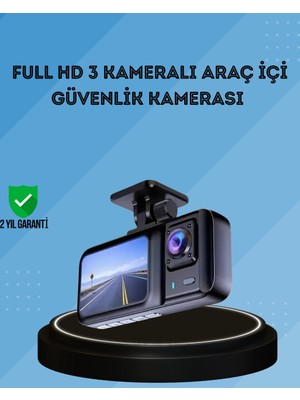 Ankaverse 360° Kapsama Sahip Full Hd Araç Kamerası 3’lü Kayıt Gece Görüşlü Dashcam