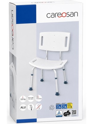 Careosan Sırt Destekli Ayarlanabilir Banyo Sandalyesi 110 kg
