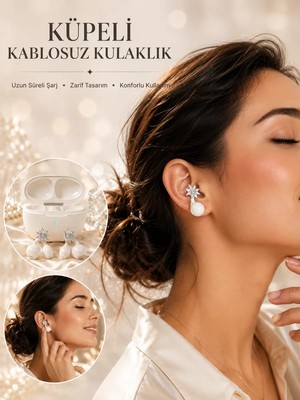 Ankaverse Küpeli Kablosuz Bluetooth Kulaklık Uzun Süreli Şarj Özellikli