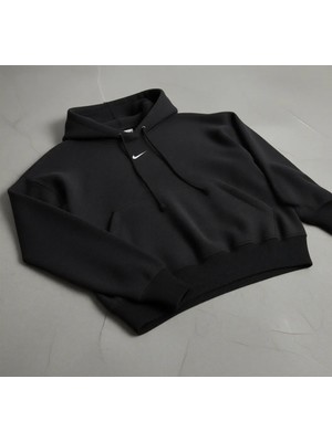 Nike Sportswear Hoodie Phoenix Plush Sportswear Bol Kalıp Kadın Siyah Sweatshirt FN3625-010