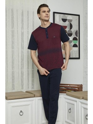 Yeni KLY 7615 Erkek Midi Yaka 3'lü Pijama Takımı