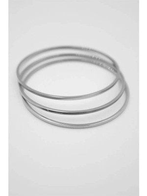 Beta Moda Hub 3'lü Ajda Bilezik -65MM - Gümüş