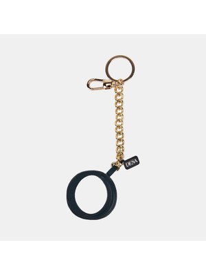 Desa Koyu Yeşil O Harfi Gold Zincirli Deri Charm / Anahtarlık