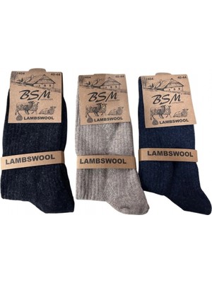 Hace Bazaar Bsm Lamswool Kışlık Erkek Çorap 3 Adet