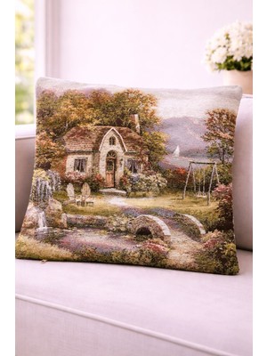 Carla Loren-9 Çift Yön Desen Goblen Dekoratif Yastık Kılıfı 45X45