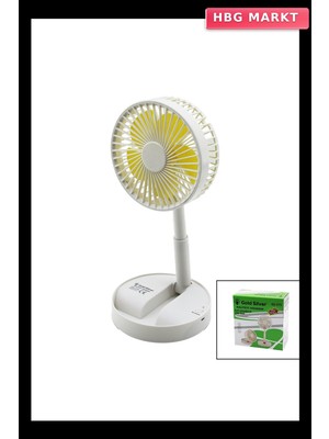 HBG Markt Masa Üstü USB Şarjlı Katlanır Fan 13.6cm Uzayan Ayak 11-16CM Telefonluklu G