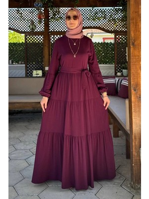 Rabia Şamlı Asil Elbise Vişne