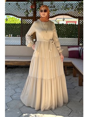 Rabia Şamlı Asil Elbise Bej