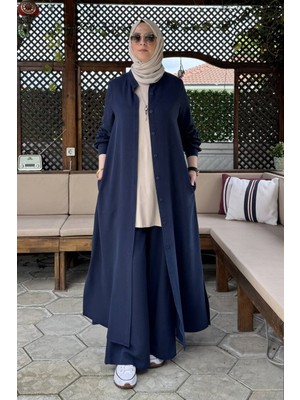 Rabia Şamlı Başak Pantolonlu Takım Lacivert